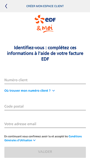 création de compte edf et moi